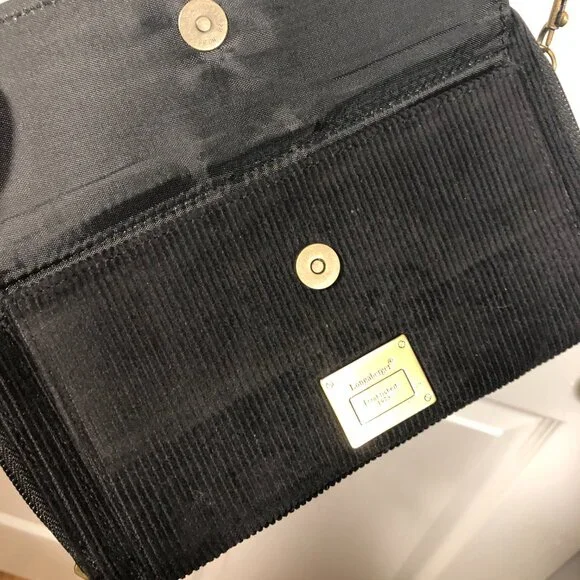 Longaberger wallet / shoulder bag, material is black corduroy and faux leather - Picture 5 of 11